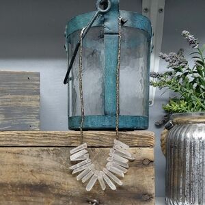 Anthropology Austra Necklace By Serefina Quartz Crystal Pendant Necklace